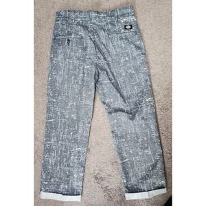 Dickies Regular Fit Pants Mens 32x27 Grey White Crosshatch Print WPR05R2A